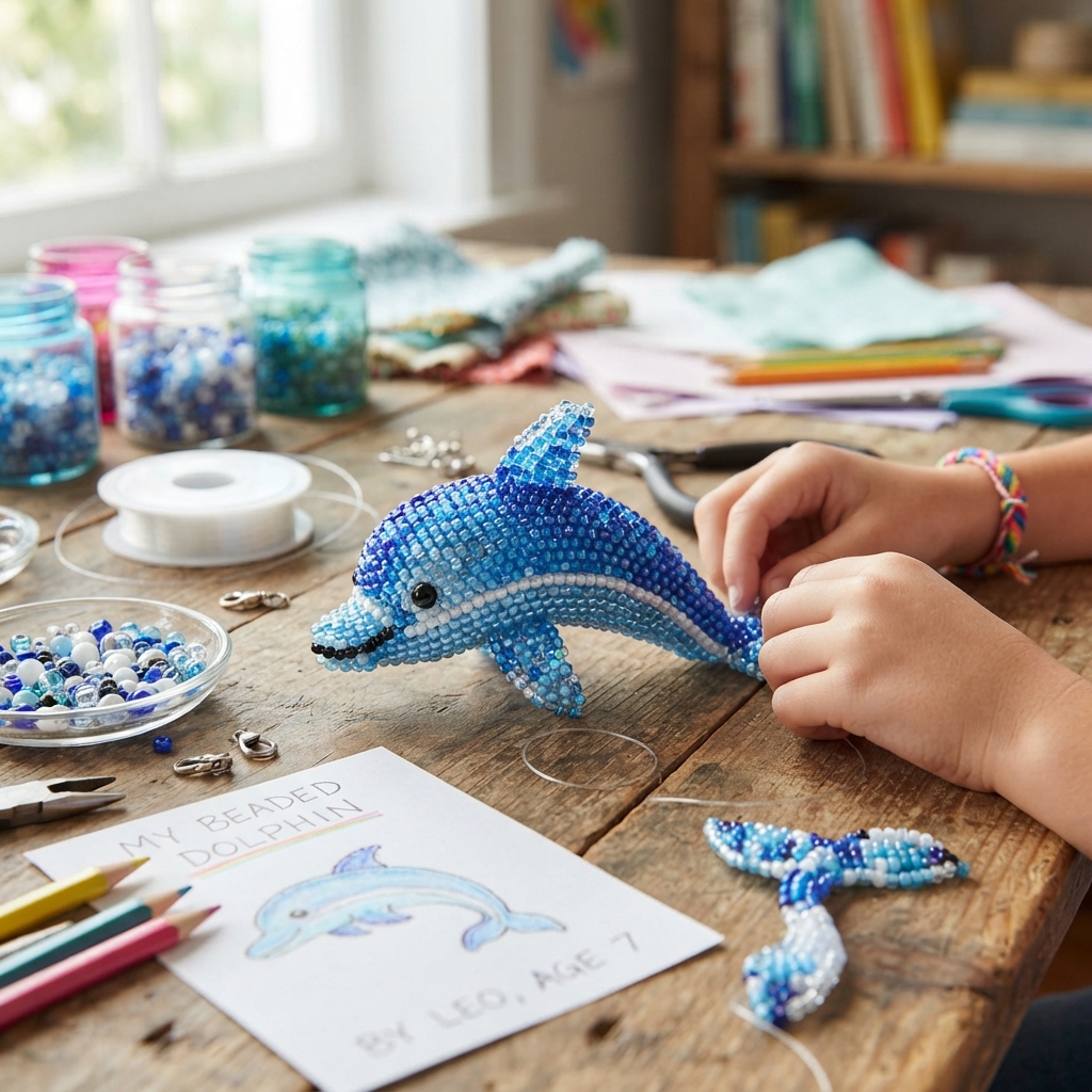 Beaded Dolphin Craft for Kids: A Fun and Creative Ocean-Themed Project