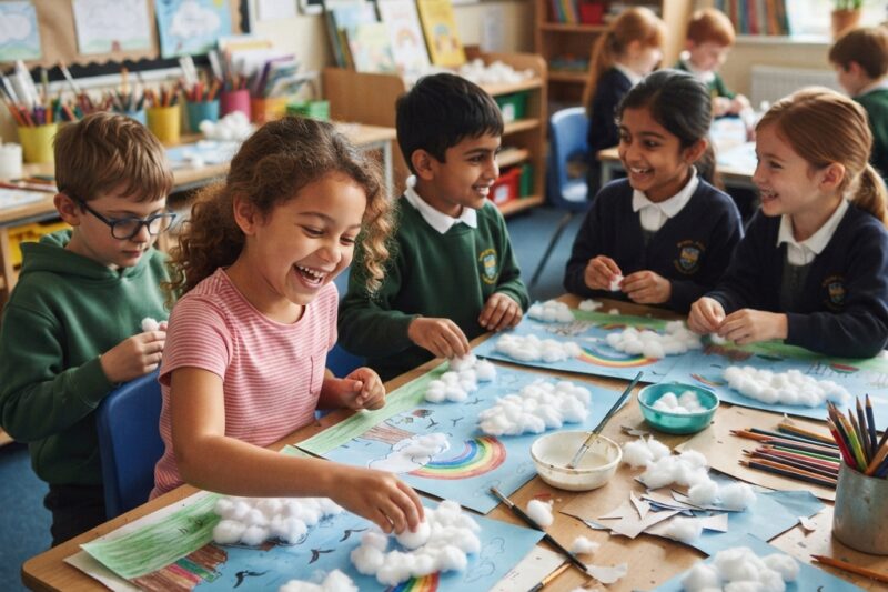 Clouds of Cotton Balls That Children Love: A Fun School Project