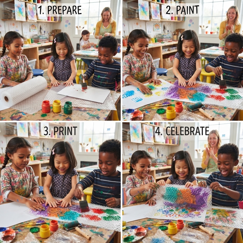 Drawing with Bubble Wrap for Children