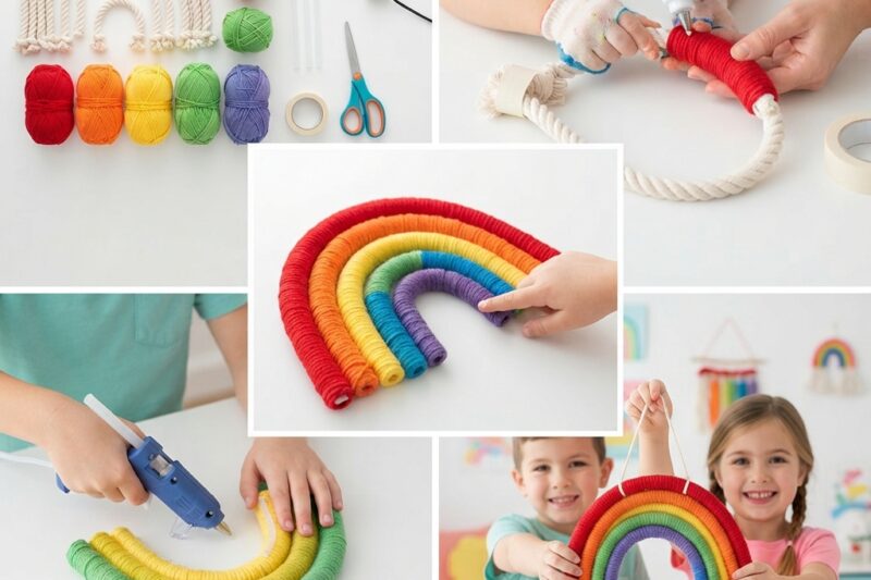 How to Make a Rainbow Out of Yarn for Children