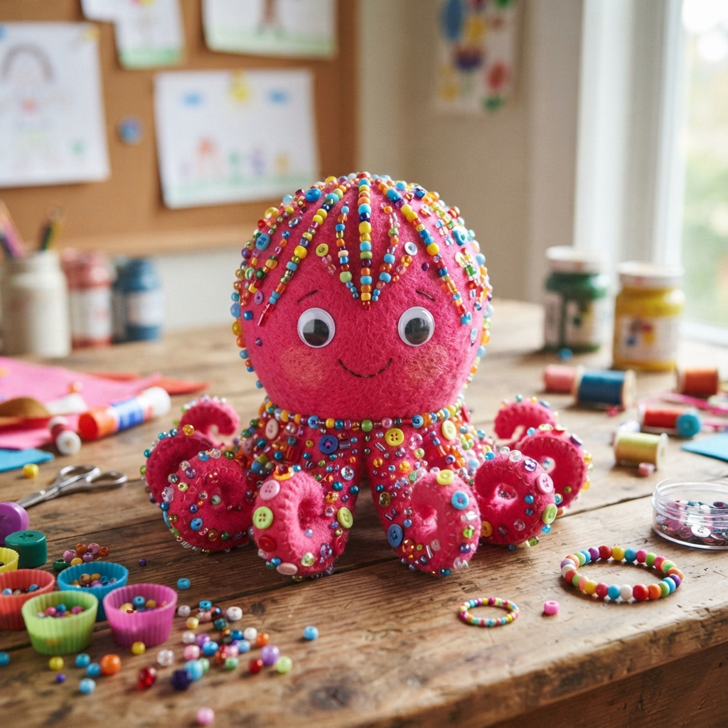 Cute Beaded Octopus Craft for Kids: A Fun and Creative Ocean Project