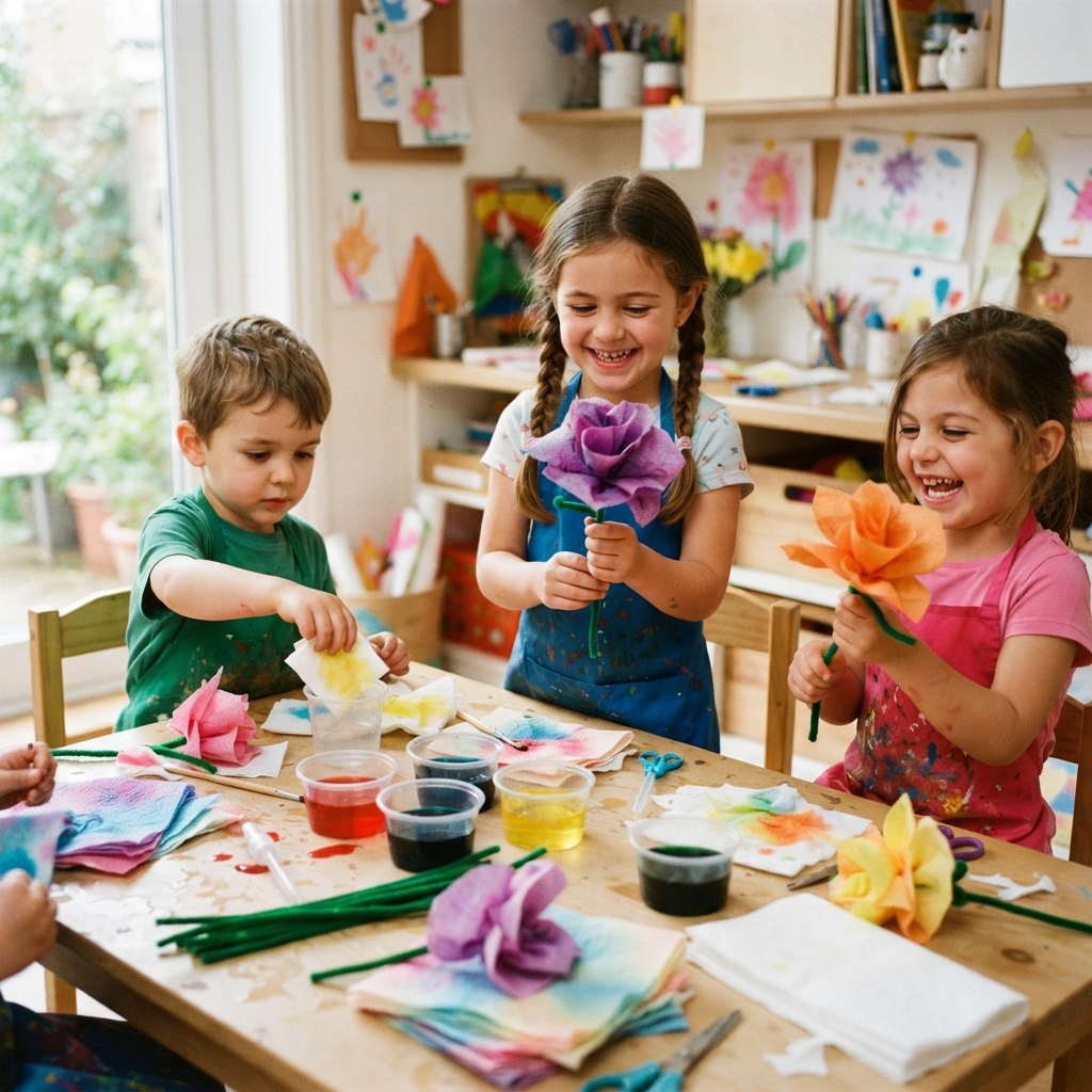 Paper towel flowers