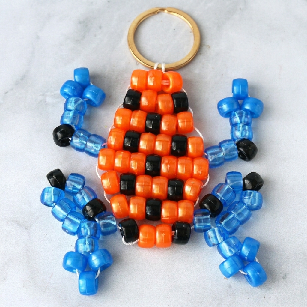 Frog-Shaped Pony Bead Keychain Project: A Fun and Creative Craft for Kids