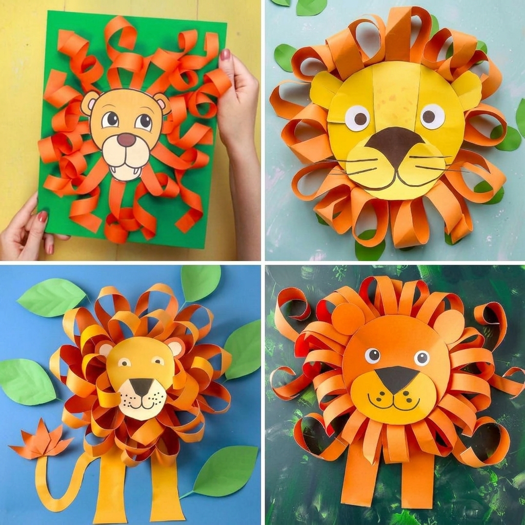 Paper Lion Project for Children: A Fun and Creative Safari Craft