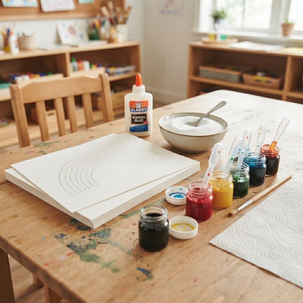 Salt painting is a fun and fascinating