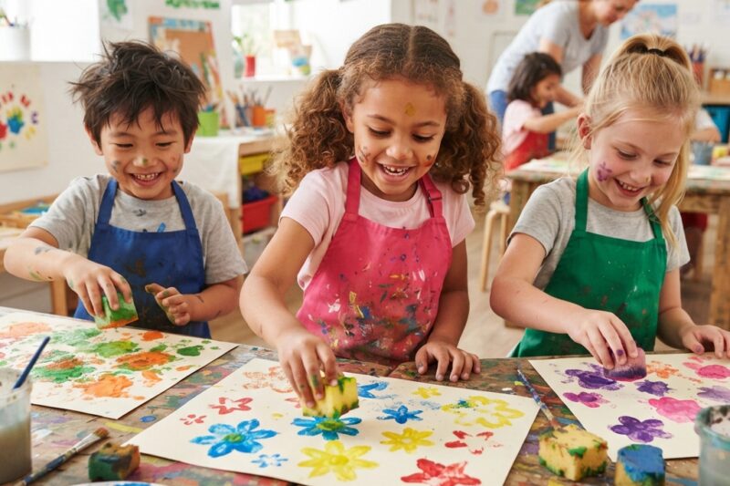 Sponge Painting for Children: A Fun and Colorful Art Adventure