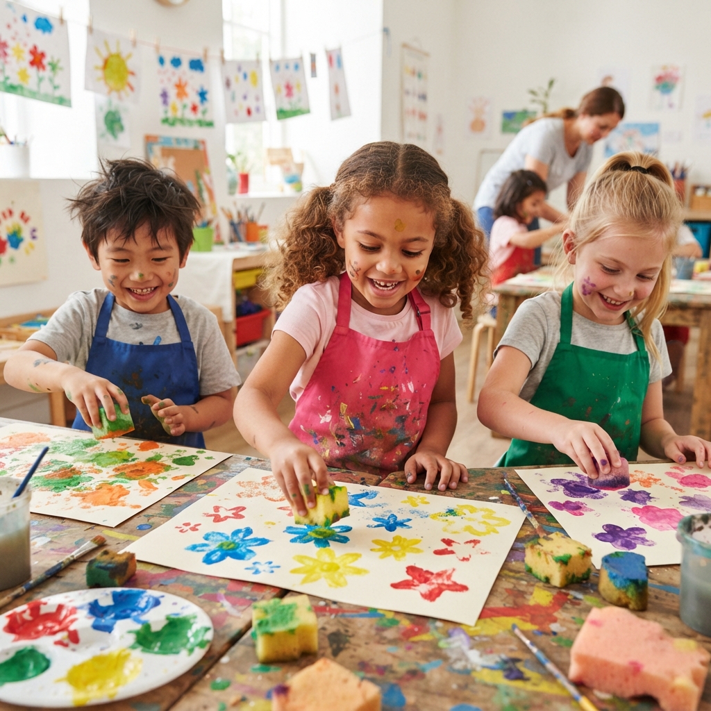 Sponge Painting for Children
