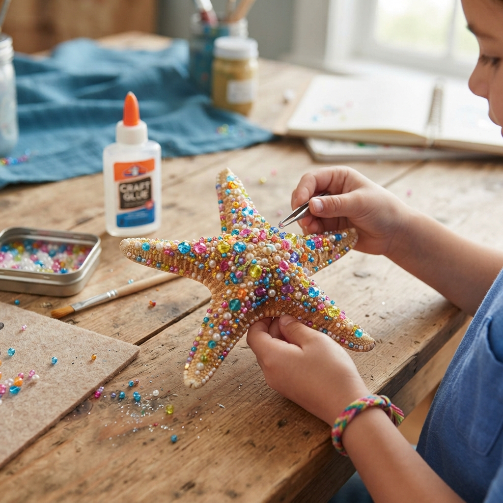 Starfish Decorated with Beads: A Fun and Creative Children’s Craft Project