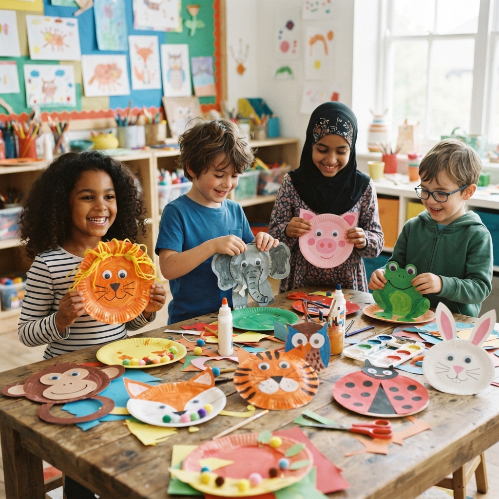 animals from paper plates