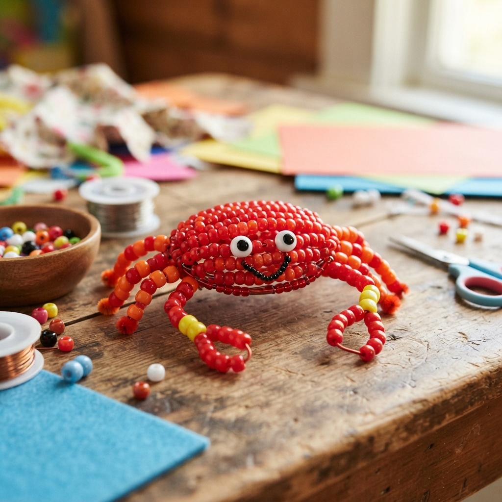 Beaded Crab Craft for Kids: A Fun and Creative Ocean-Themed Project