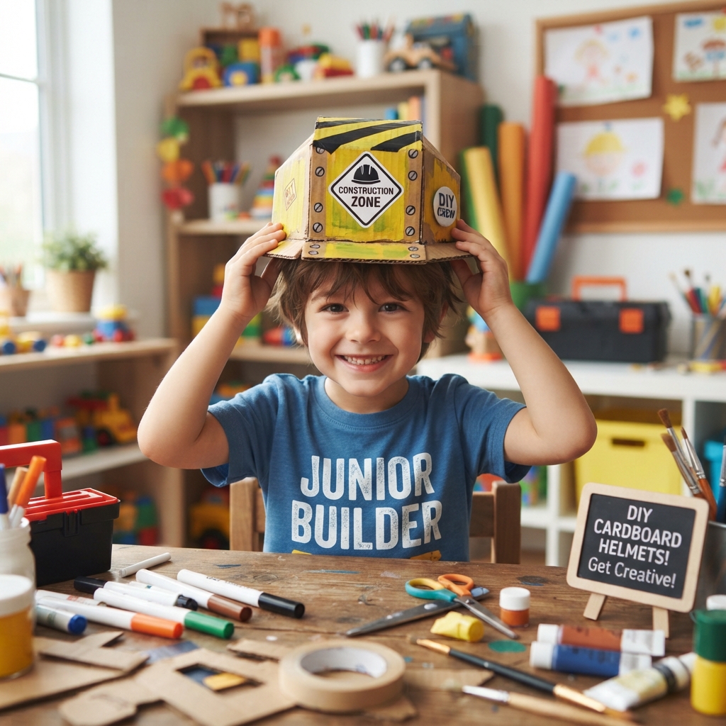 cardboard construction worker's helmet i