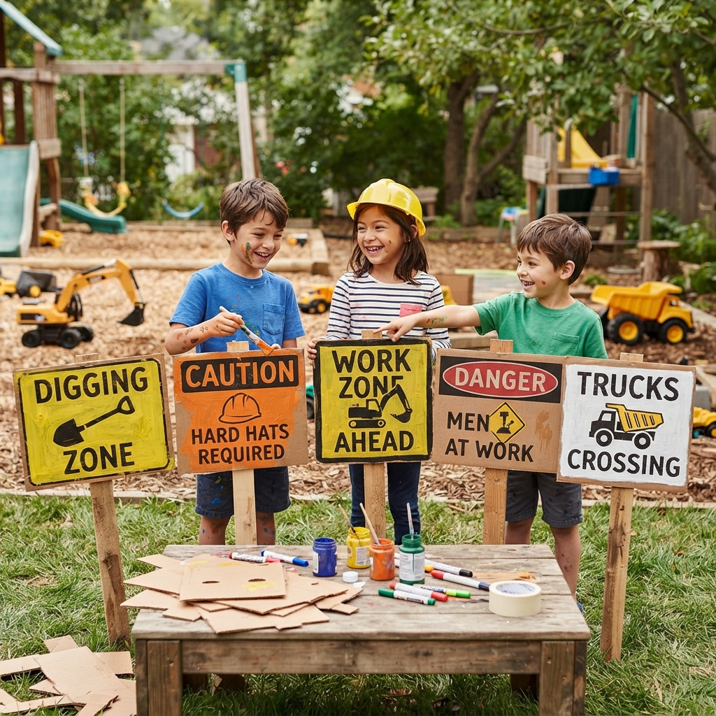 construction site signs out of cardboard