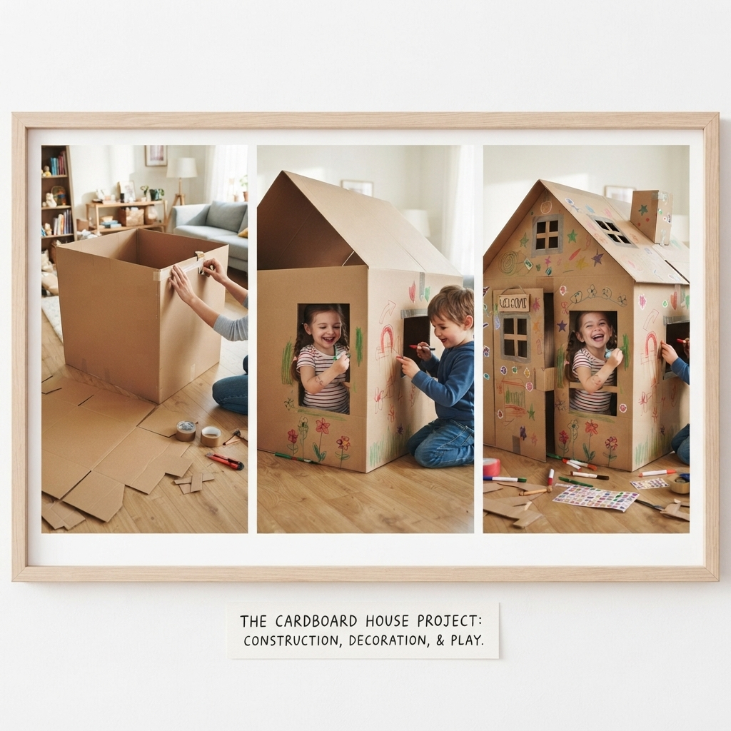 house under construction out of cardboard