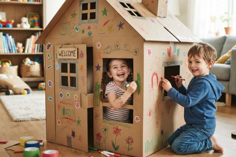How to Make a House Under Construction Out of Cardboard: A Fun DIY Project for Kids