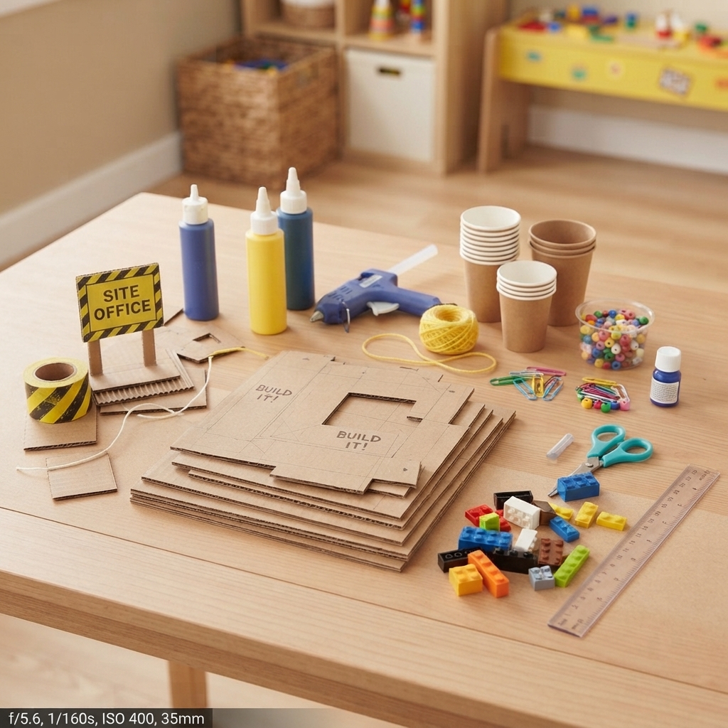 paper and cardboard construction crane