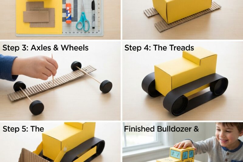 How to Make a Paper Bulldozer for Children – A Fun DIY Construction Craft
