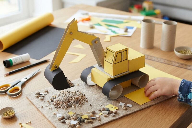 How to Make a Paper Excavator for Children – A Fun DIY Construction Craft