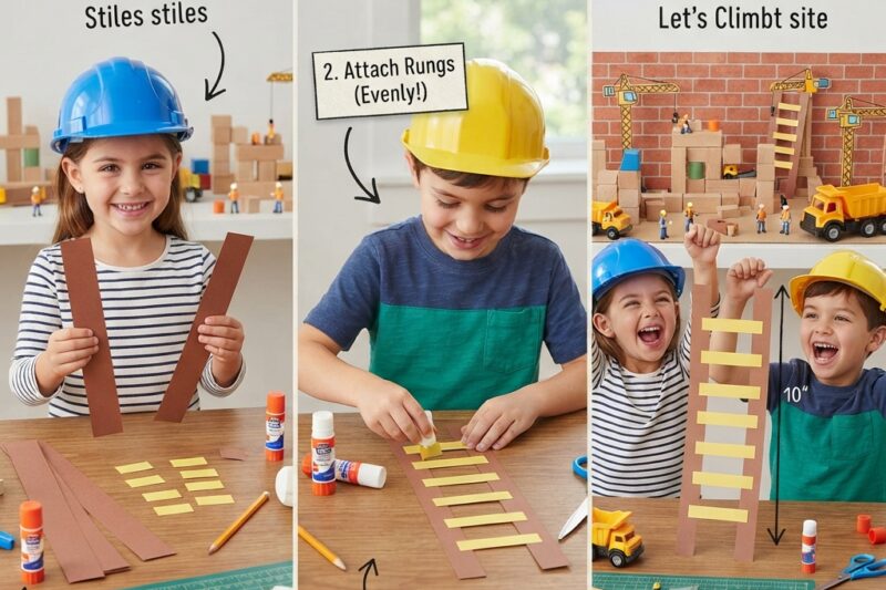 How to Make a Paper Ladder for a Construction Site: A Fun Craft for Children