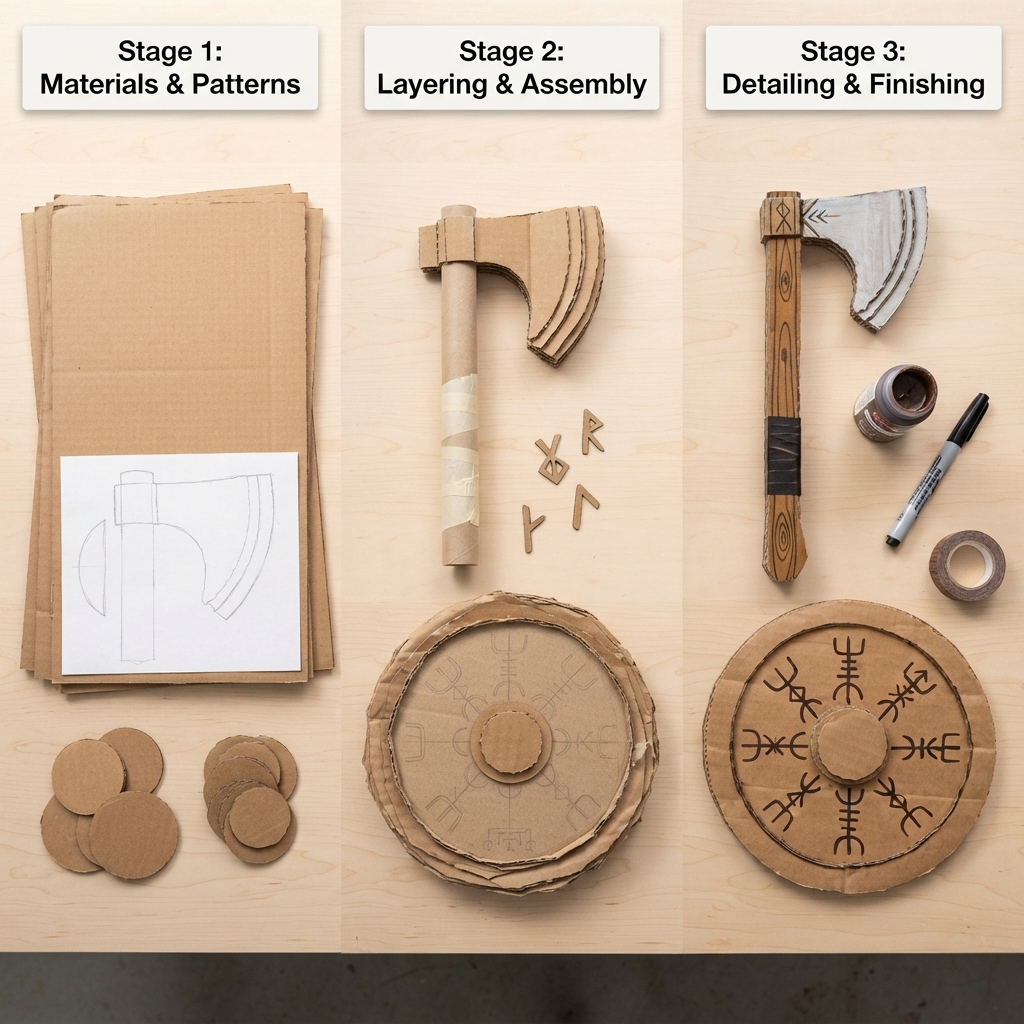 small cardboard axe