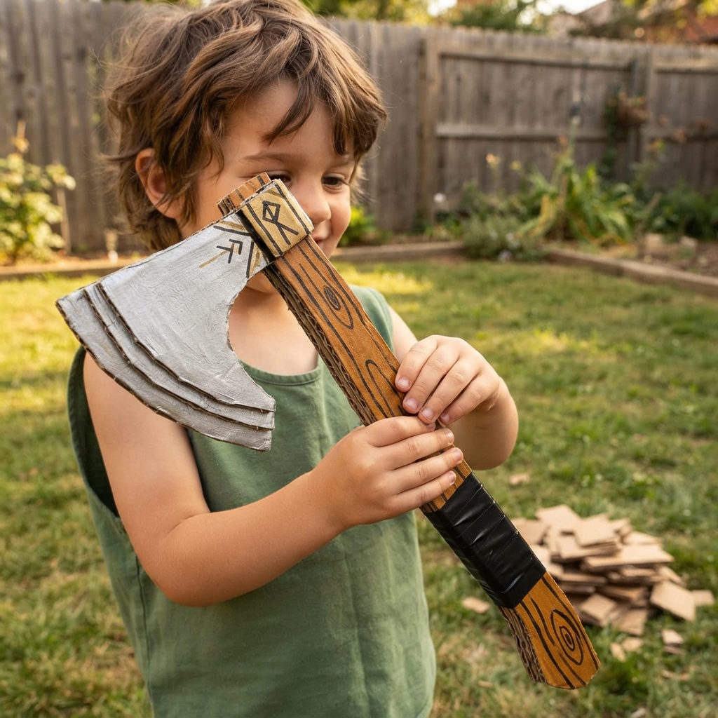 small cardboard axe