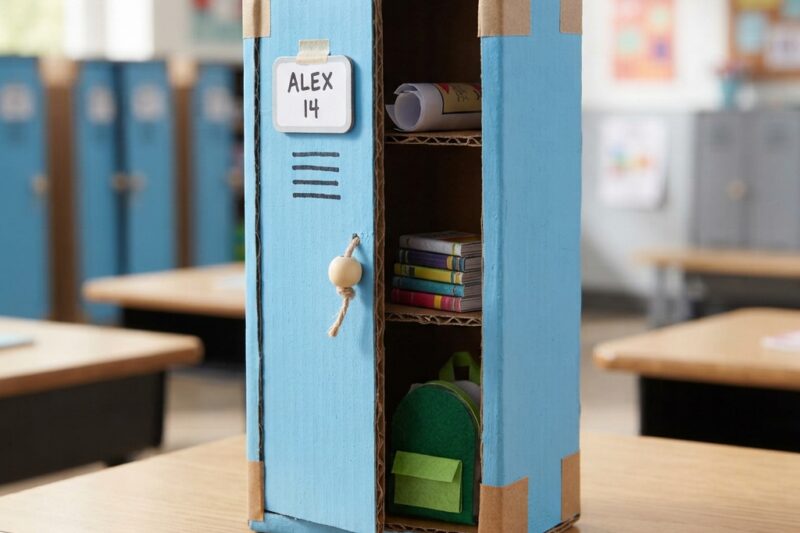 A Small Cardboard School Locker