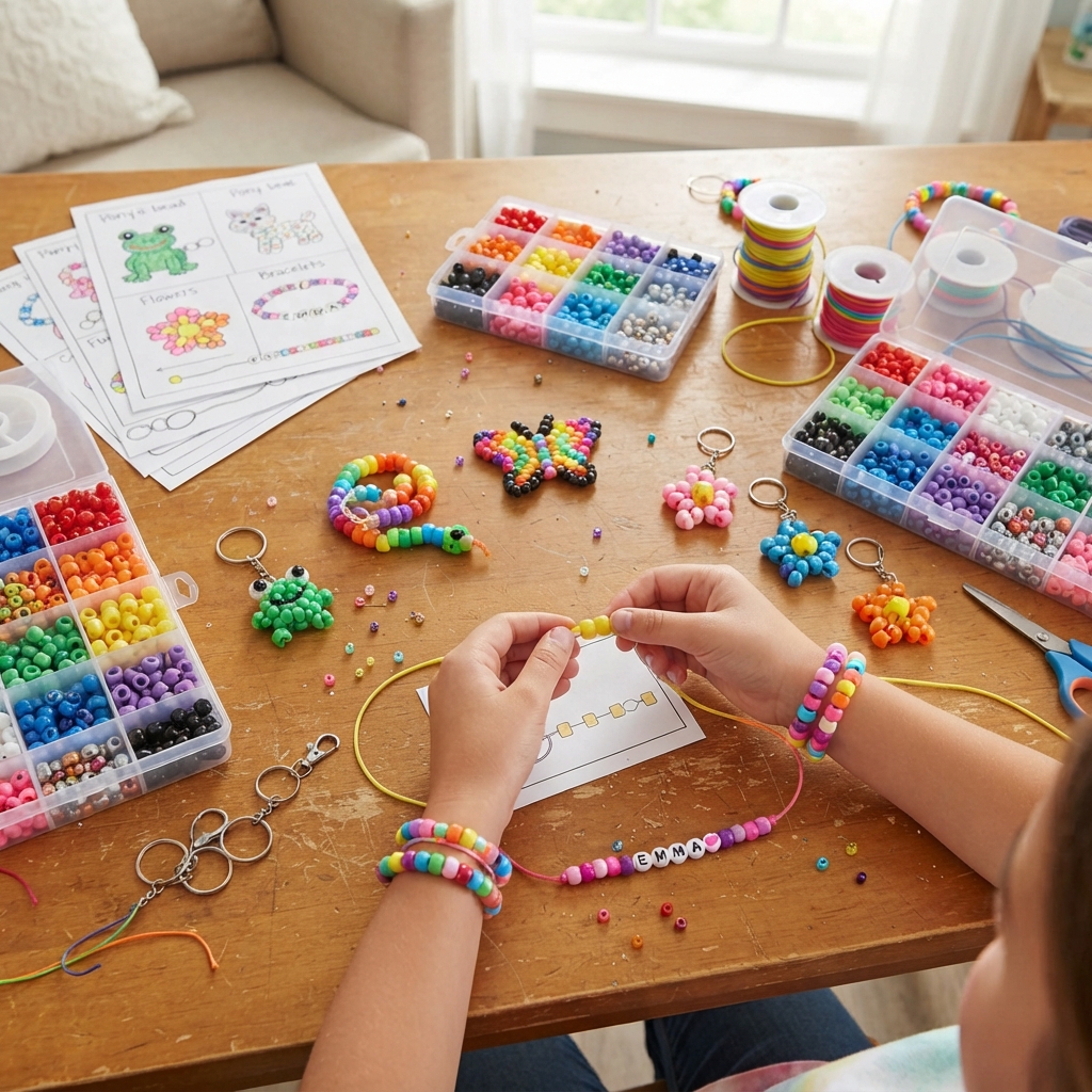 Easy Crafts for Children Using Pony Beads