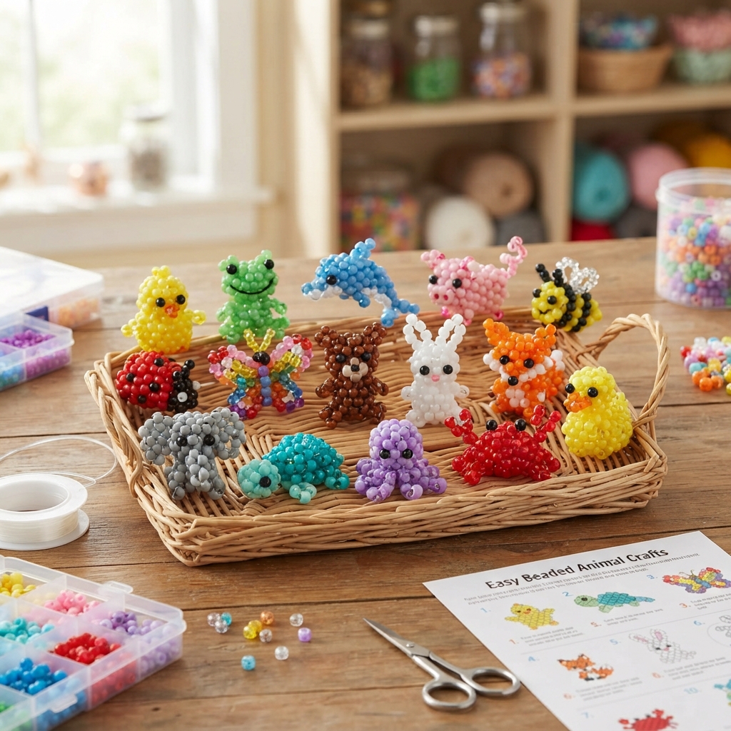 Easy-to-Make Animal Crafts Made from Beads