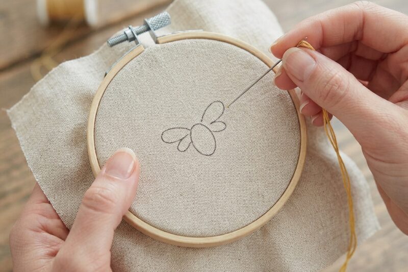 How to Embroider a Small Bee on Fabric
