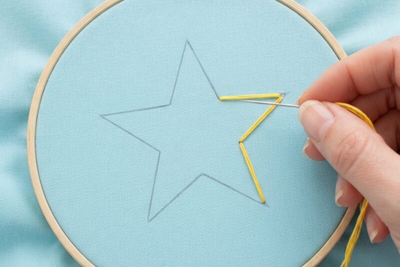 How to Make Colorful Star Embroidery