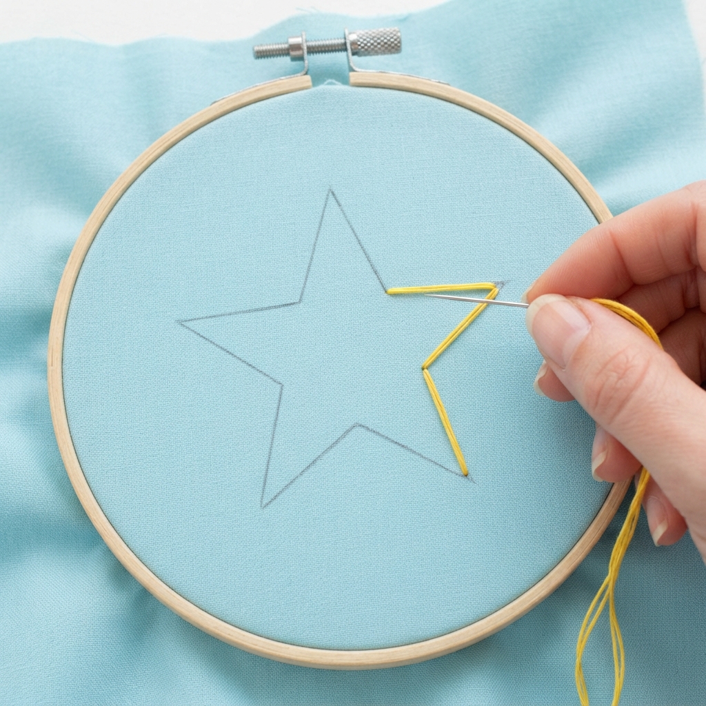 How to Make Colorful Star Embroidery