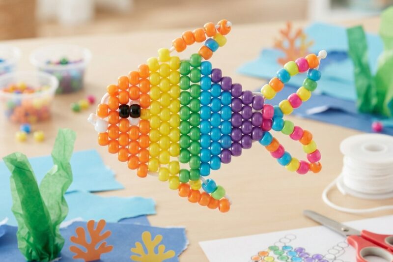 How to Make a Tropical Fish with Colorful Beads for Children