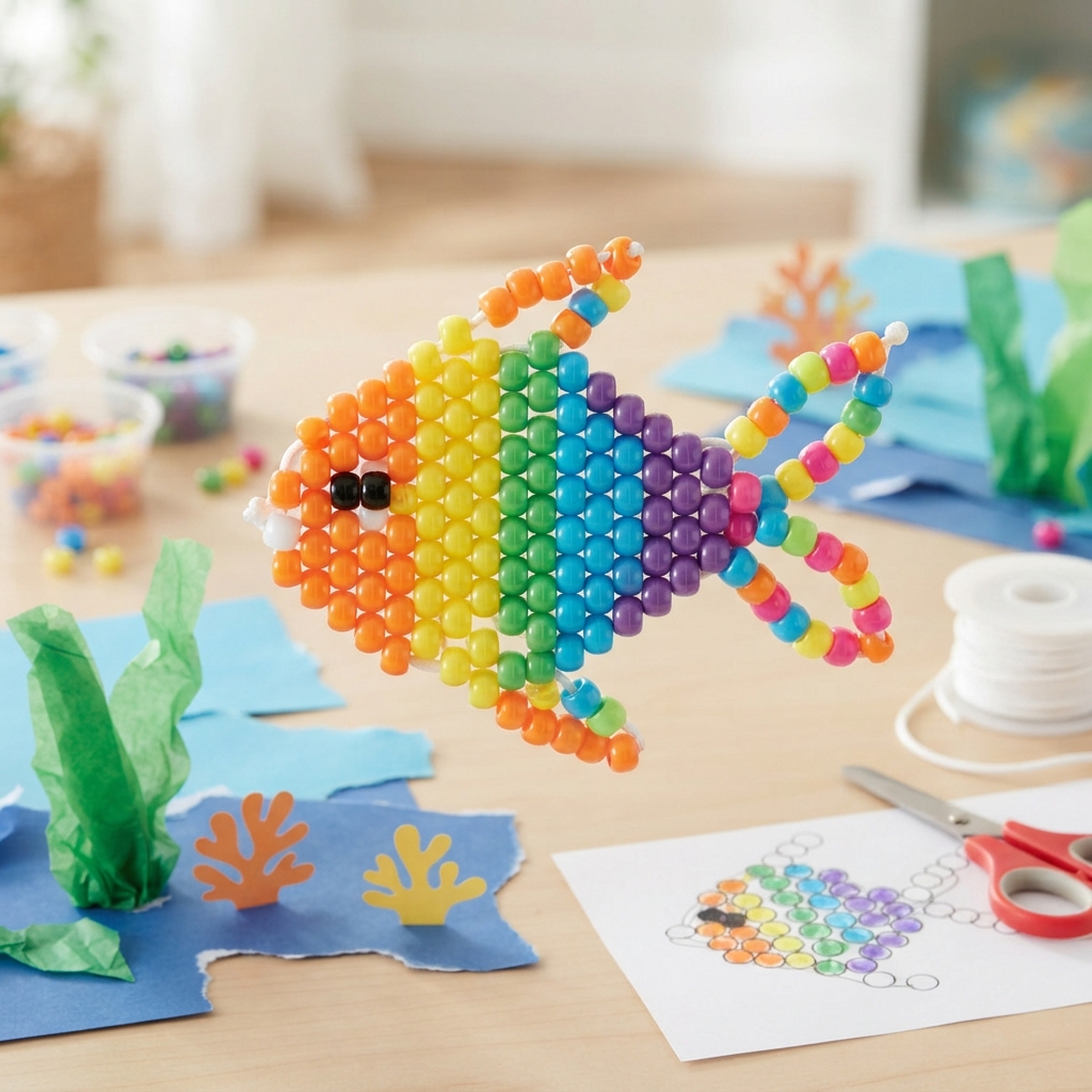 How to Make a Tropical Fish with Colorful Beads for Children
