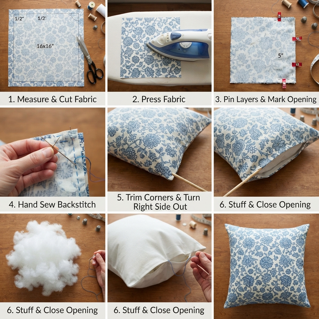 How to Sew a Decorative Pillow by Hand
