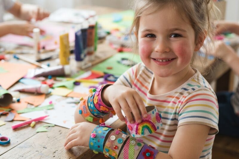 Toilet Paper Roll Bracelets for Children
