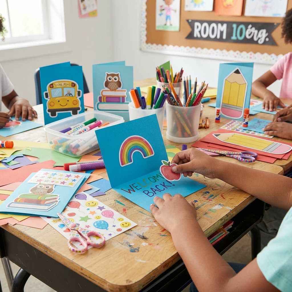 how to make back-to-school welcome cards